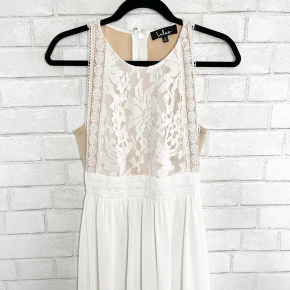 Lulu's Forever and Always White Lace Maxi Dress Women's Size Small - Picture 2 of 9